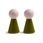 & klevering - Halma Coat hooks (set of 2), green / pink