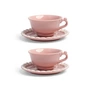 & klevering - Whip Cup with saucer, 150 ml, pink (set of 2)