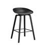 HAY - About A Stool AAS 32 H 65 cm, black lacquered oak/ black steel / black 2. 0 (plastic glides)
