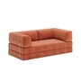 Innovation Living - Cozypad Sofa bed, 2 L-shaped back cushions, rust orange (fabric 412 Esina)