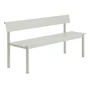 Muuto - Linear Steel Bench with backrest, 170 cm, gray