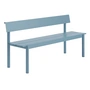 Muuto - Linear Steel Bench with backrest, 170 cm, light blue