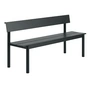 Muuto - Linear Steel Bench with backrest, 170 cm, black