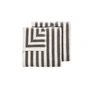 Blomus - Arto Guest towel, 50 x 30 cm, wide stripes, moonbeam / magnet (set of 2)