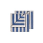 Blomus - Arto Guest towel, 50 x 30 cm, wide stripes, moonbeam / mazarine blue (set of 2)