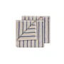 Blomus - Arto Guest towel, 50 x 30 cm, thin stripes, moonbeam / mazarine blue (set of 2)