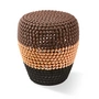POLSPOTTEN - Dot stool, striped, dark brown