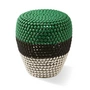 POLSPOTTEN - Dot Stool, striped, dark green