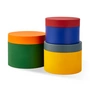 POLSPOTTEN - Round Metal Caps And Jars storage jar set of 3, multicolored