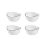Broste Copenhagen - " Salt " Bowl, 10 x 11 x H 5.5 cm, white/black (set of 4)