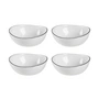 Broste Copenhagen - Salt Bowl, 15.5 x 17 x H 6 cm, white/black (set of 4)