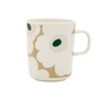 Marimekko - Oiva Unikko Mug with handle, 250 ml, white / beige / light sand / dark green