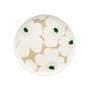 Marimekko - Oiva Unikko Plate, Ø 20 cm, white / beige / light sand / dark green