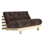 Karup - Roots Sofa bed, 140 x 200 cm, natural pine / dark cocoa (551)