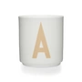 Design Letters - AJ Porcelain Mug A, beige/white