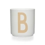 Design Letters - AJ Porcelain Mug B, Beige/White