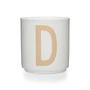 Design Letters - AJ Porcelain Mug D, beige/white