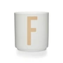Design Letters - AJ Porcelain Mug F, Beige/White