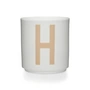 Design Letters - AJ Porcelain Mug H, Beige/White