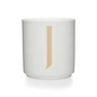 Design Letters - AJ Porcelain Mug J, beige/white