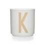 Design Letters - AJ Porcelain Mug K, beige / white