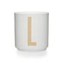Design Letters - AJ Porcelain Mug, Large, Beige/White