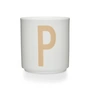 Design Letters - AJ Porcelain Mug P, beige/white