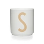 Design Letters - AJ Porcelain Mug, Size S, Beige/White