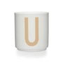 Design Letters - AJ Porcelain Mug U, Beige/White