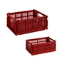 HAY - Colour Crate M + S Basket, burgundy, recycled (Set of 2) (Exclusive Edition)