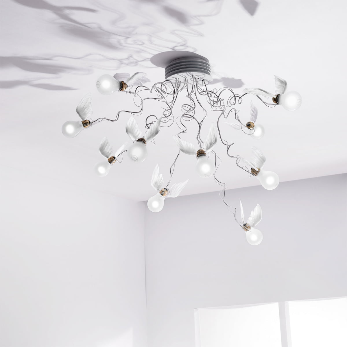 Flash Interesseren Makkelijk te gebeuren Birdie's Nest Ceiling Lamp by Ingo Maurer