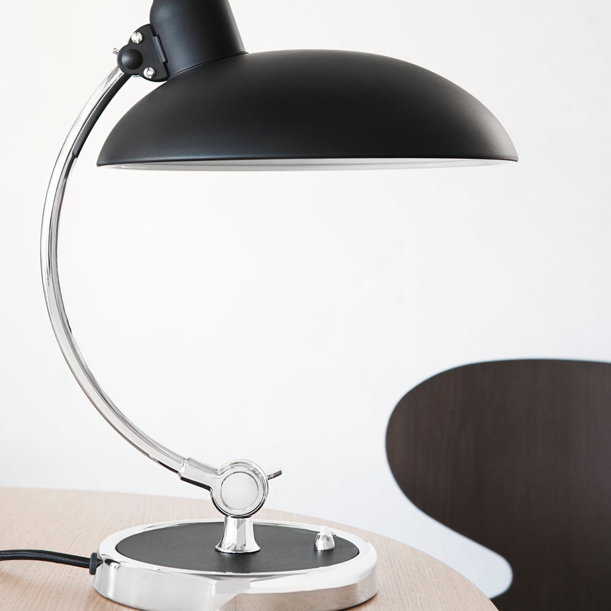 ORIGINAL KAISER  IDELL Luxus Präsident Desk Lamp Top Screw Dome VERCHROMT 