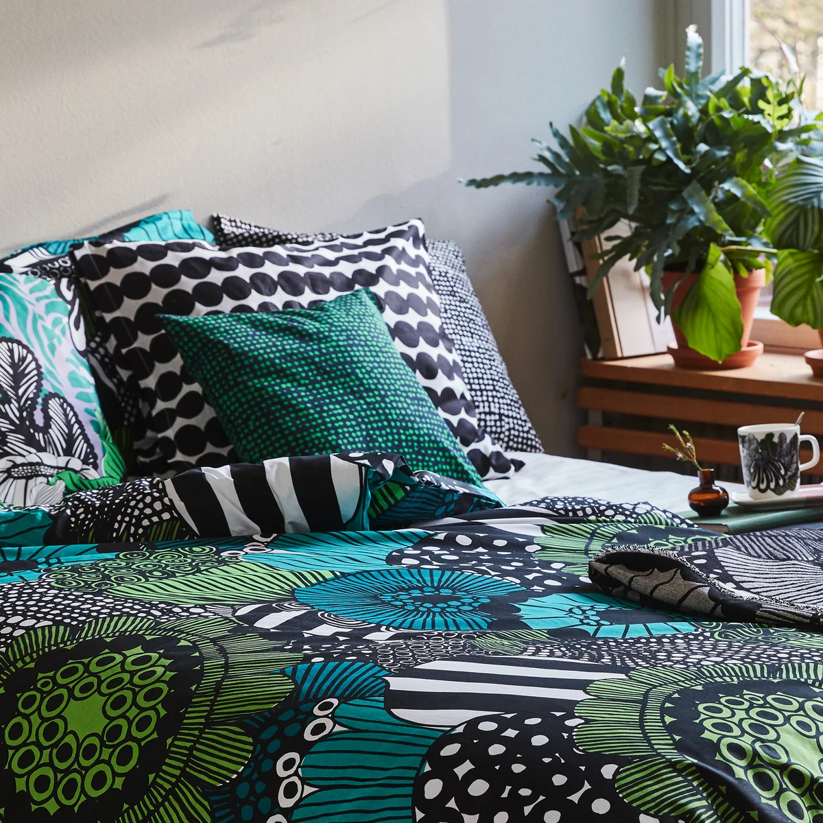 マリメッコ　Duvet cover & Pillow case Amazon.com: Marimekko - King Duvet Cover Set, Cotton Percale