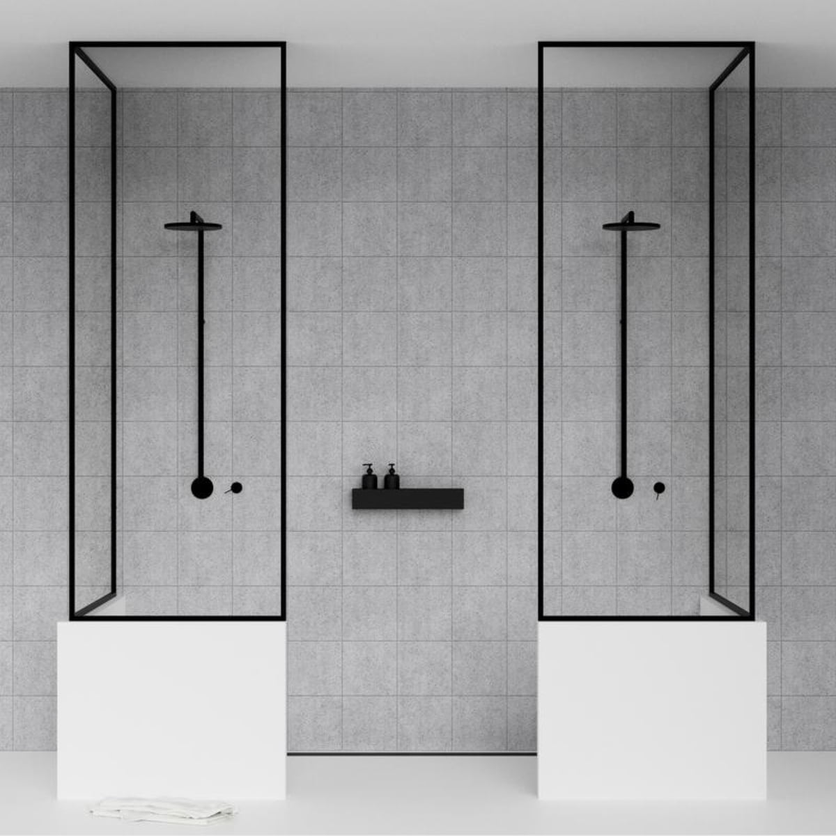 Frame Full Black, Shower Basket / Bathroom Shelf 25cm Black