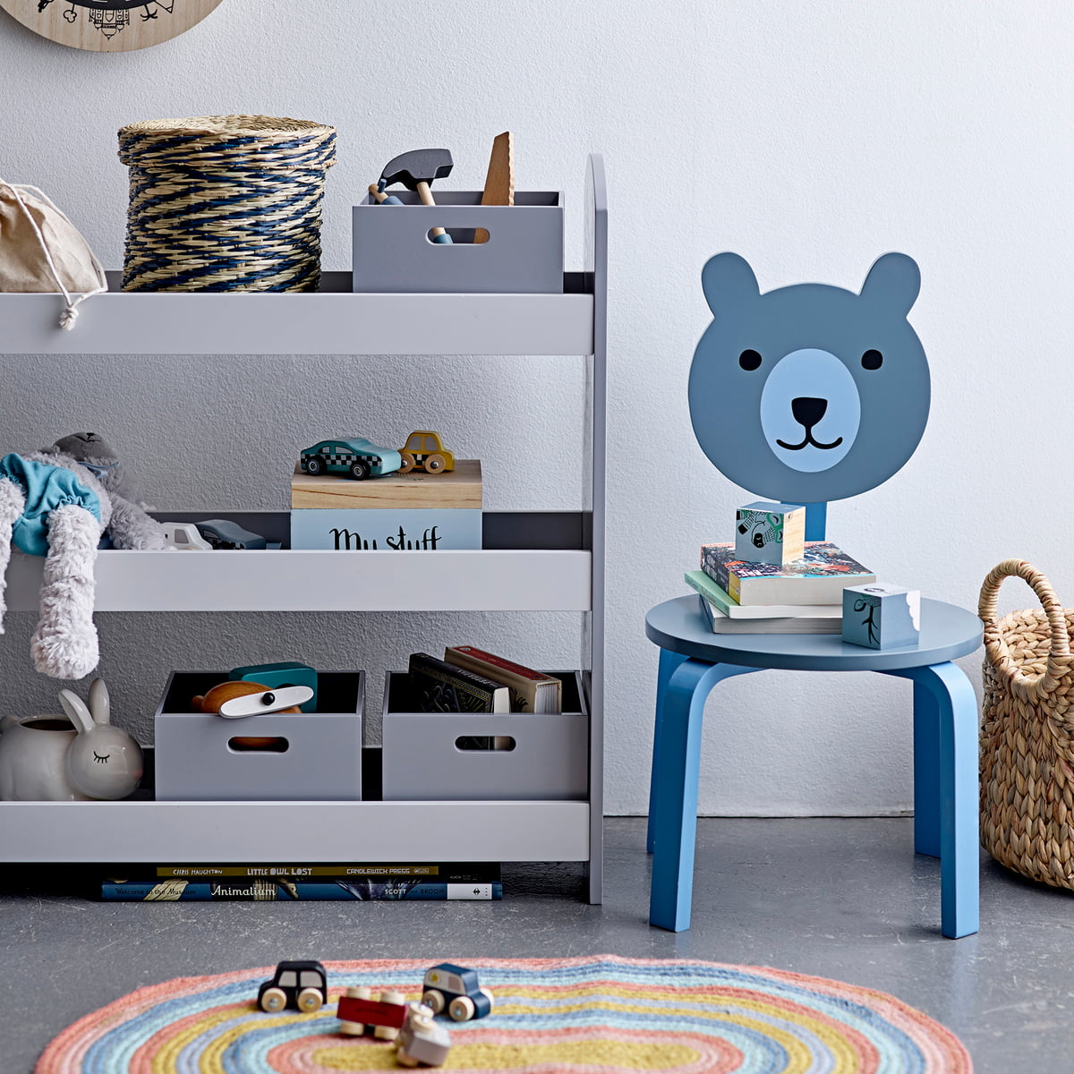 Bloomingville Children's shelf with boxes Connox