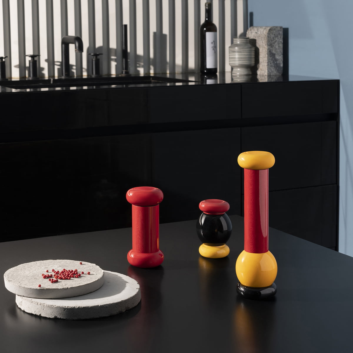 Black Red Alessi MP0210 Wood Pepper Mill Yellow 