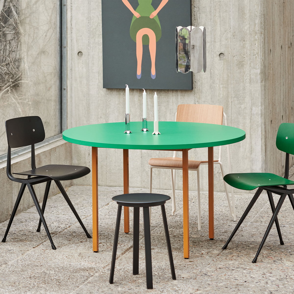 Onzuiver zebra labyrint Hay - Two-Colour Dining table round | Connox