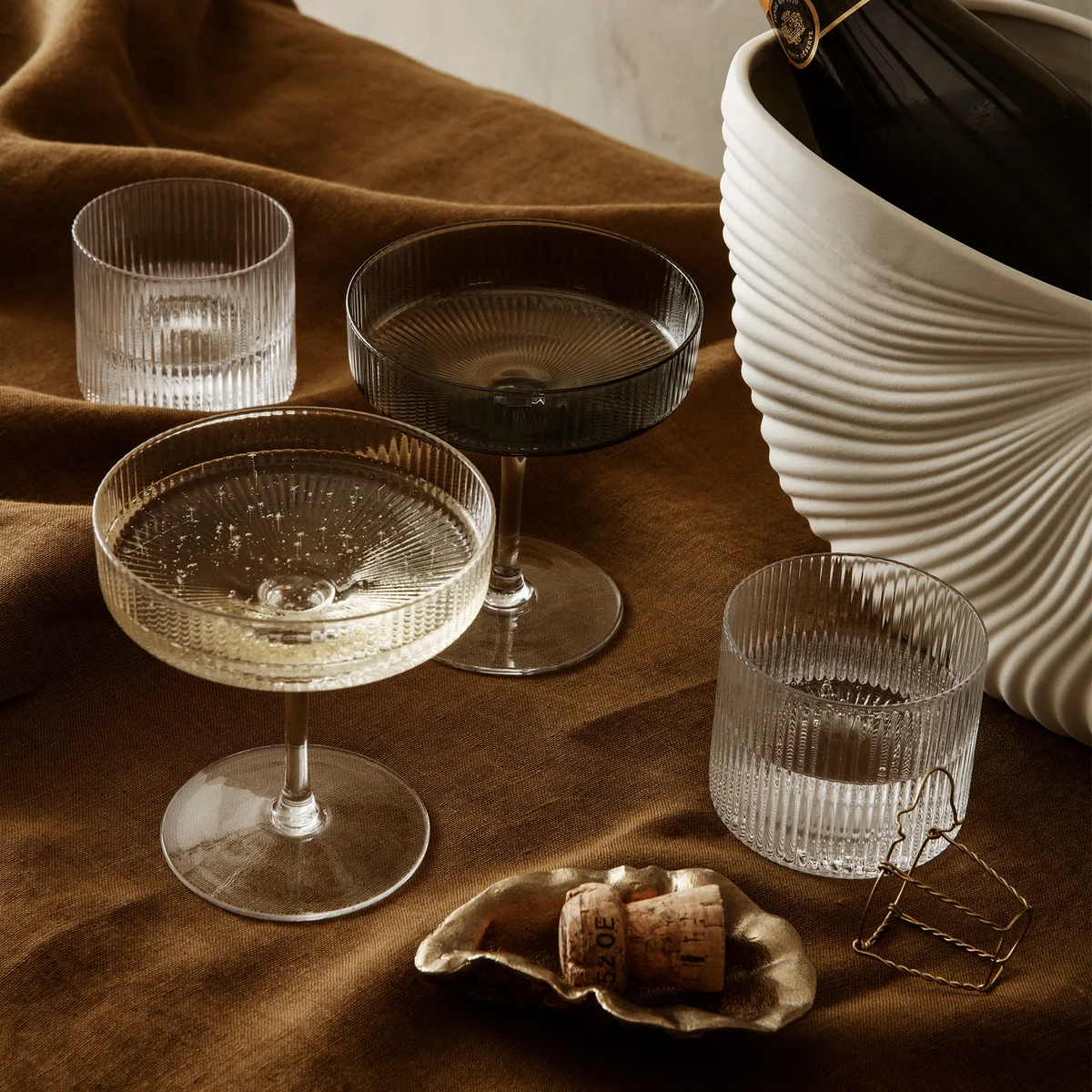 Ferm Living - Ripple Champagne glass | Connox