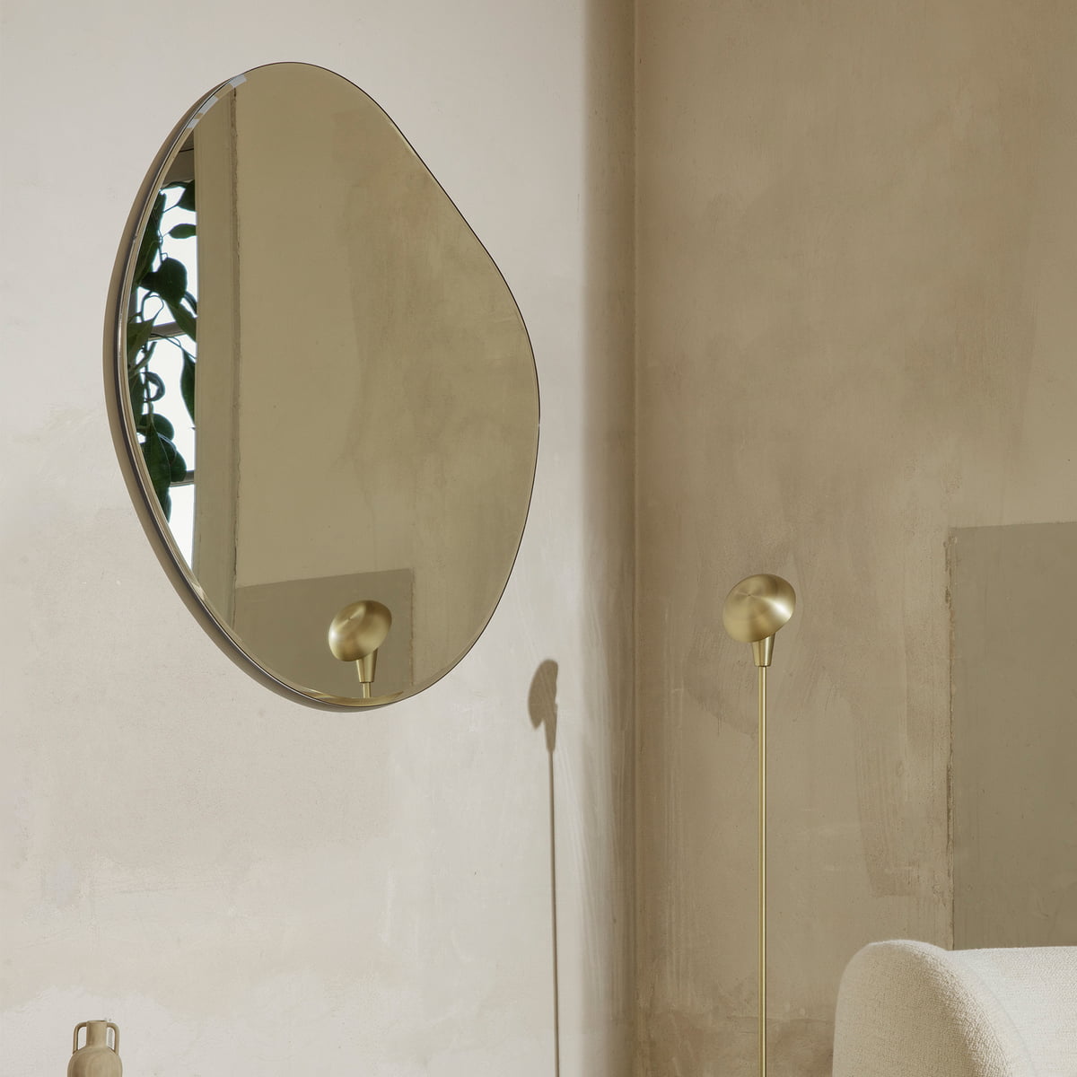 ferm LIVING Pond Mirror Small 壁掛け鏡BRASS-