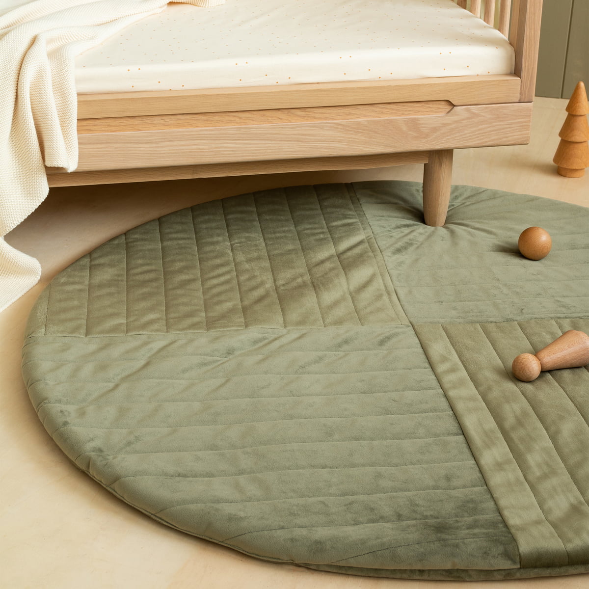 Linen Play Mat Organic Baby Padded Floor Rug Oeko-Tex Standard