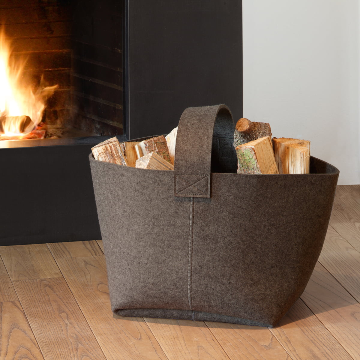 Felt Firewood Basket with handle by Hey Sign in the shop