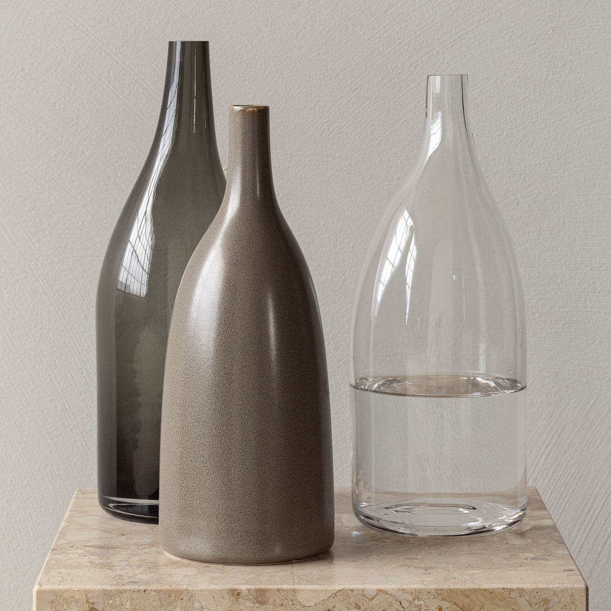 Strandgade Carafe  Asymmetrical glass carafe by Mentze Ottenstein