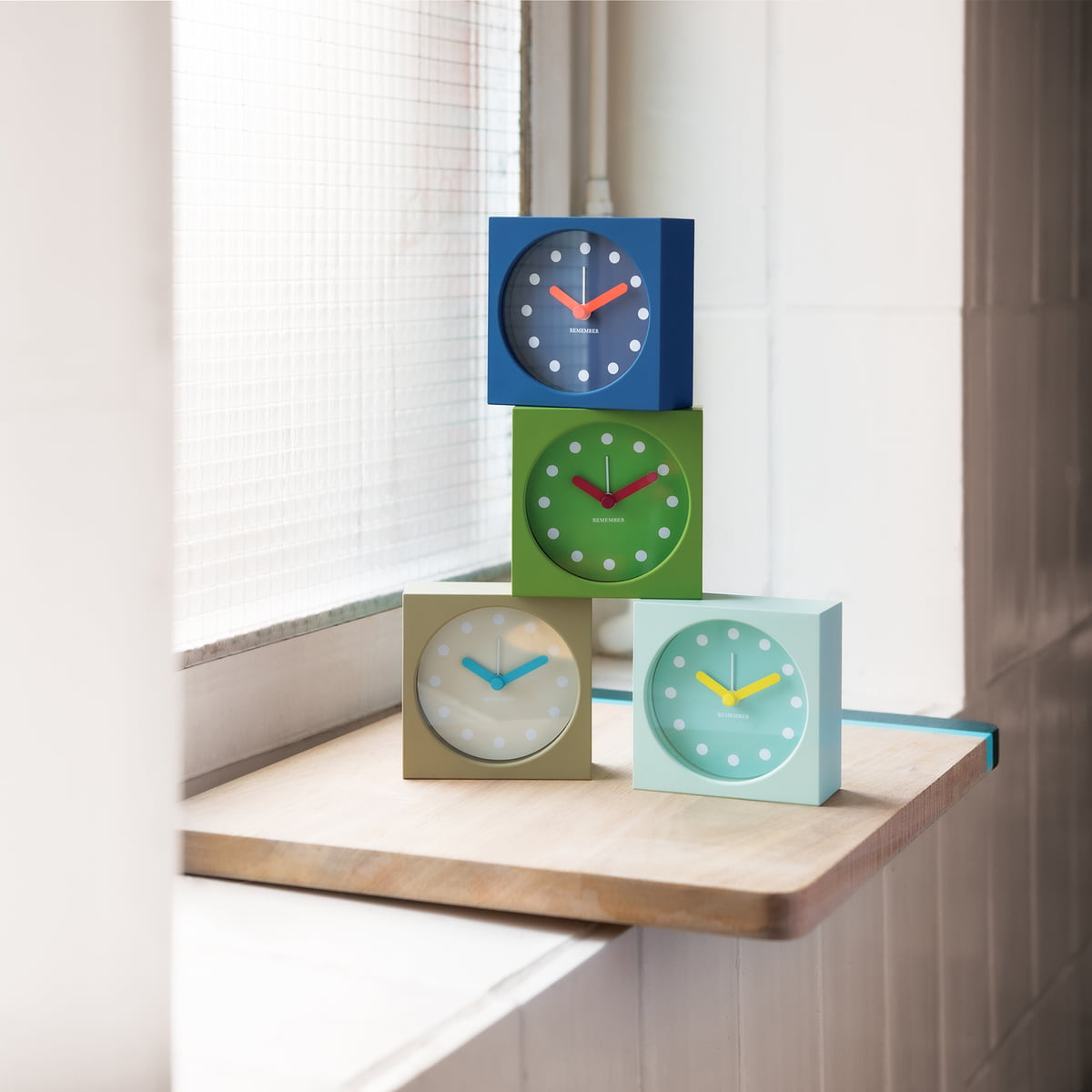 Remember - Table clock with alarm clock, battery operated, Garden