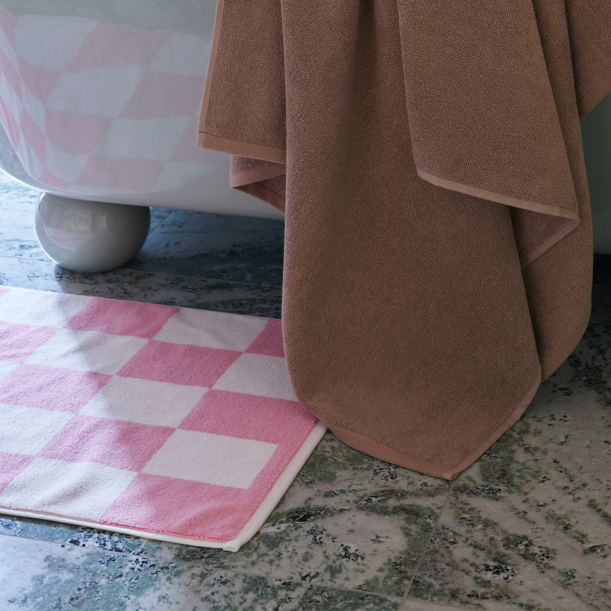HAY Check Cotton Bath Mat - Cappuccino – MoMA Design Store