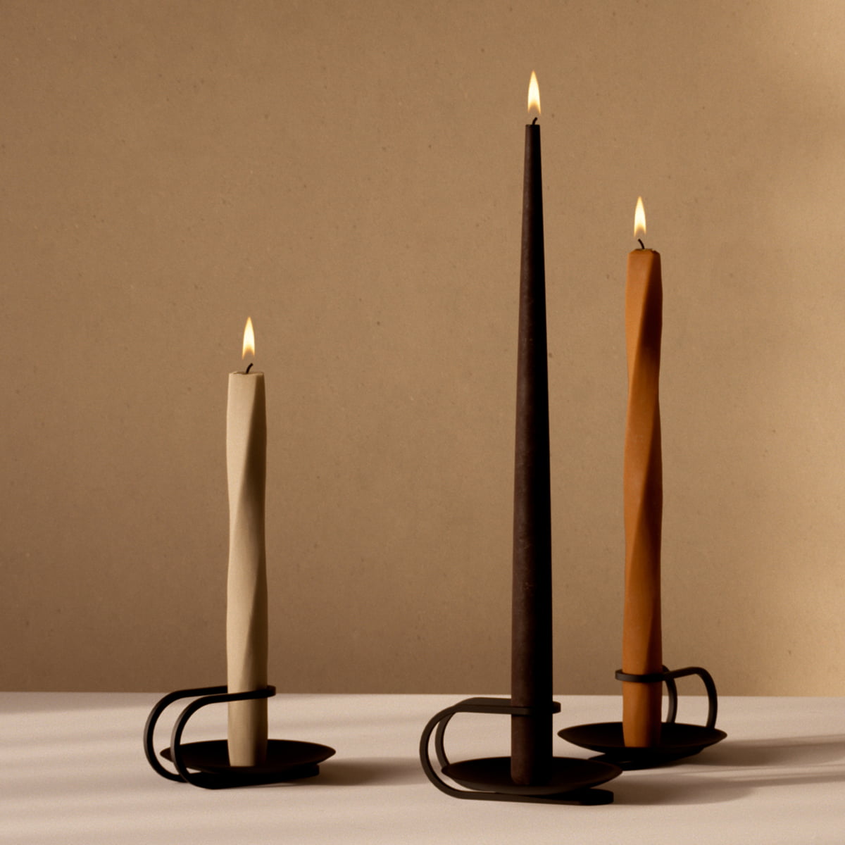 Buy Short Wood Taper Candle Holder Set Minimalist Modern