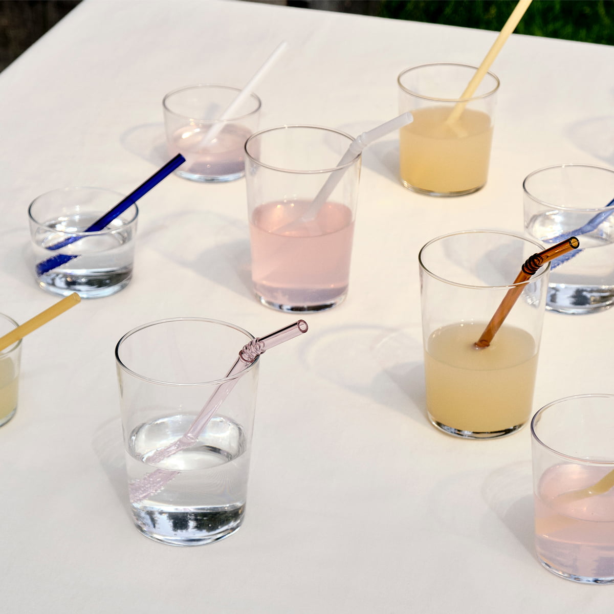 Swirl glass straws - set of 4