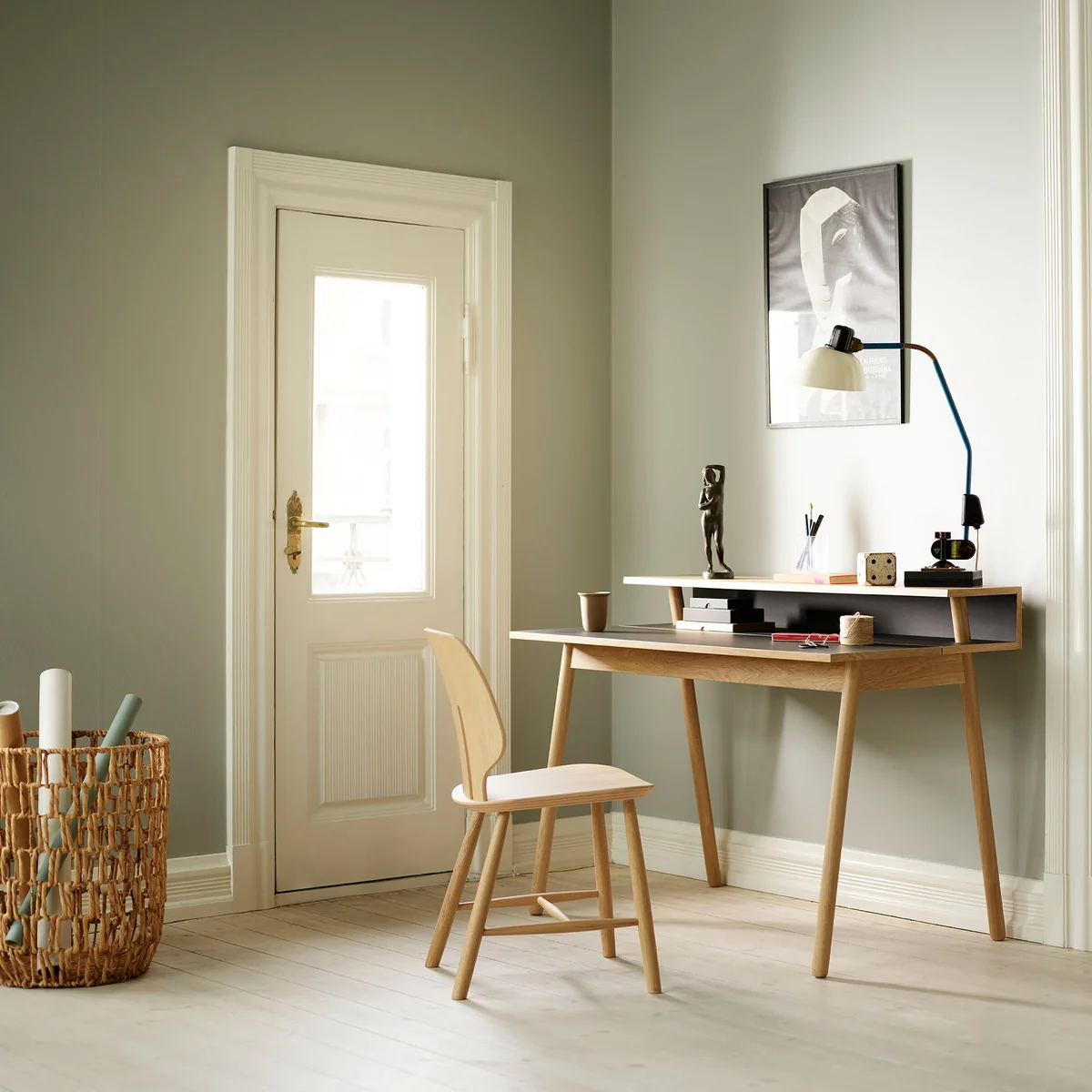 FDB Møbler Table φ700 FDB Møbler Flip-Top Oak Round Dining Table by Børge Mogensen