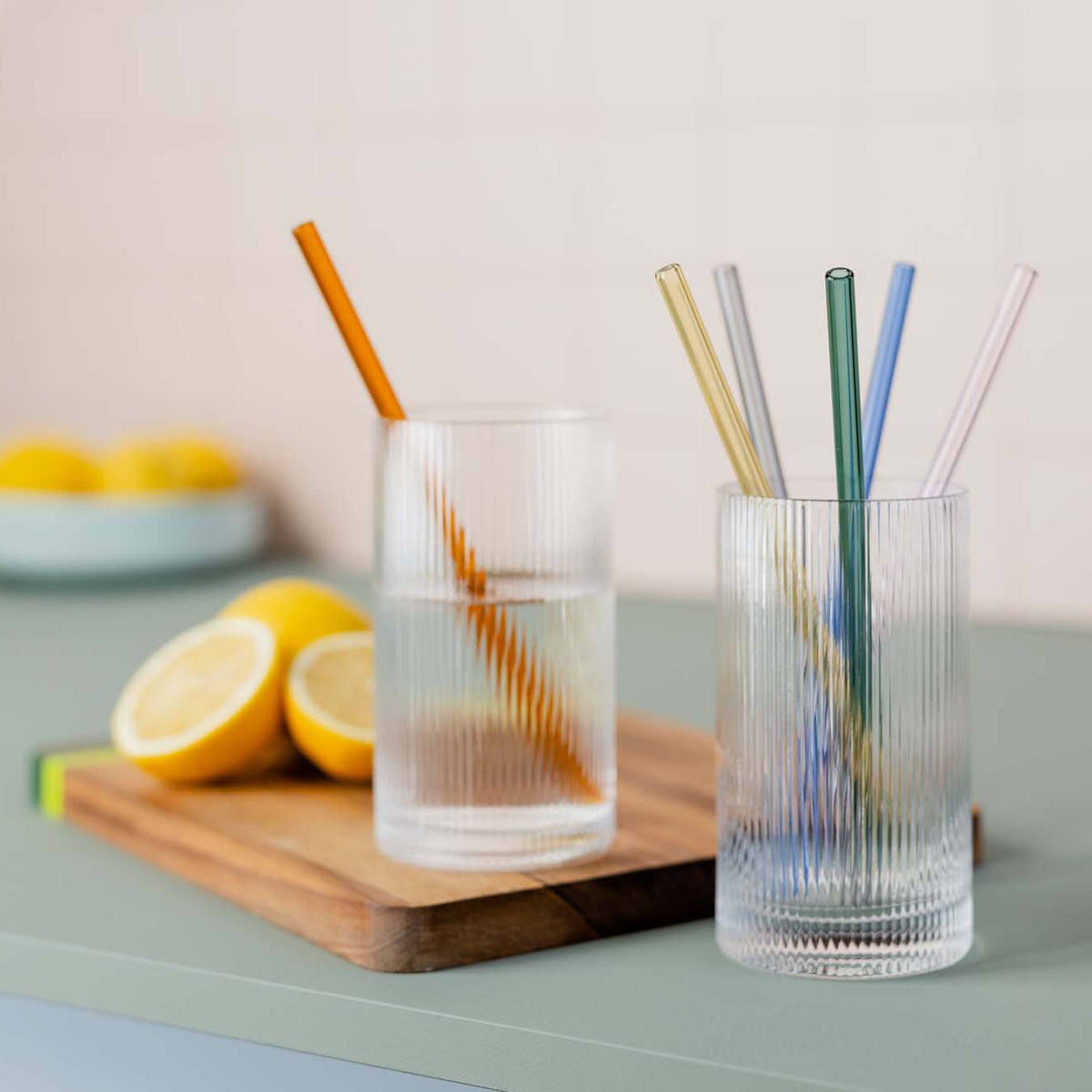 Remember - Glass drinking straws, multicolor (set of 6)