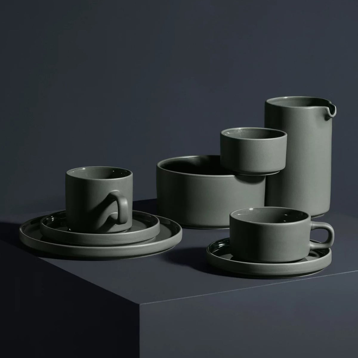 Blomus Pilar Set Di 2 Tazzine Da Caffè In Grès Grigio - 200 Ml, Lavabili In Lavastoviglie E Microonde