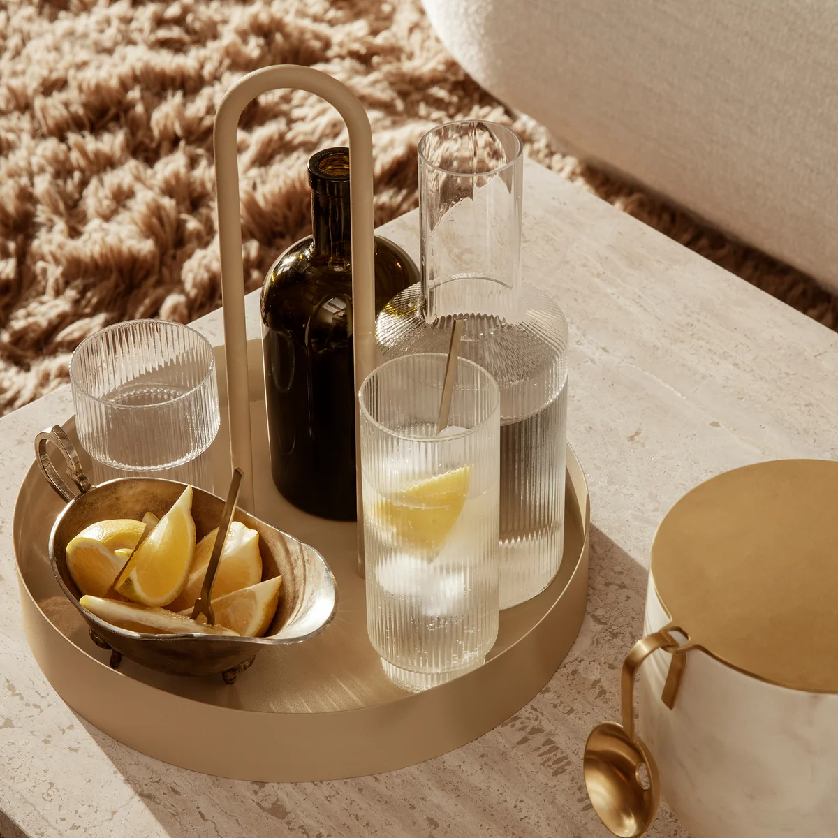 グラス・カップ・酒器 ferm living Ripple Small Glasses Ripple Small Glasses - Set of 4 - Frosted | ferm LIVING